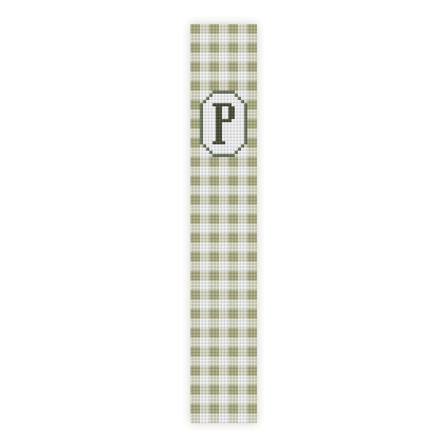 Gingham Initial Key Fob Cross Stitch Pattern