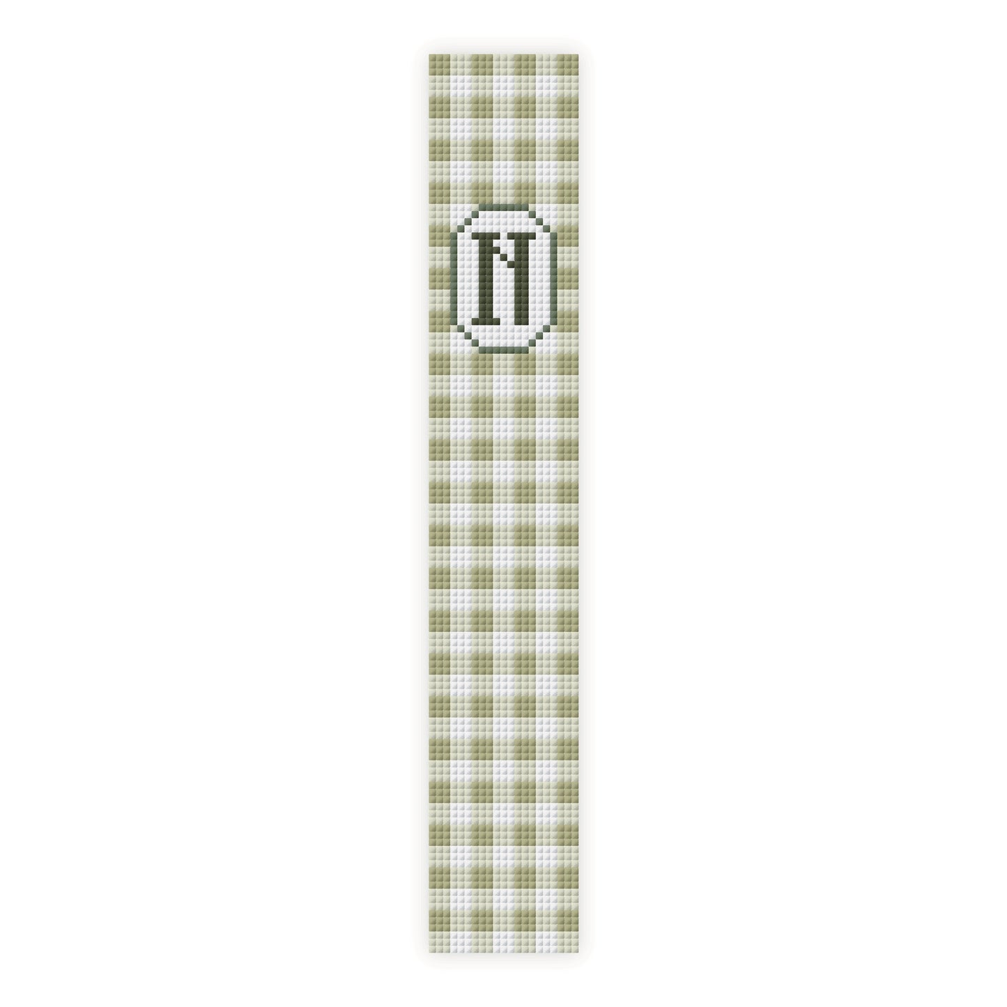 Gingham Initial Key Fob Cross Stitch Pattern