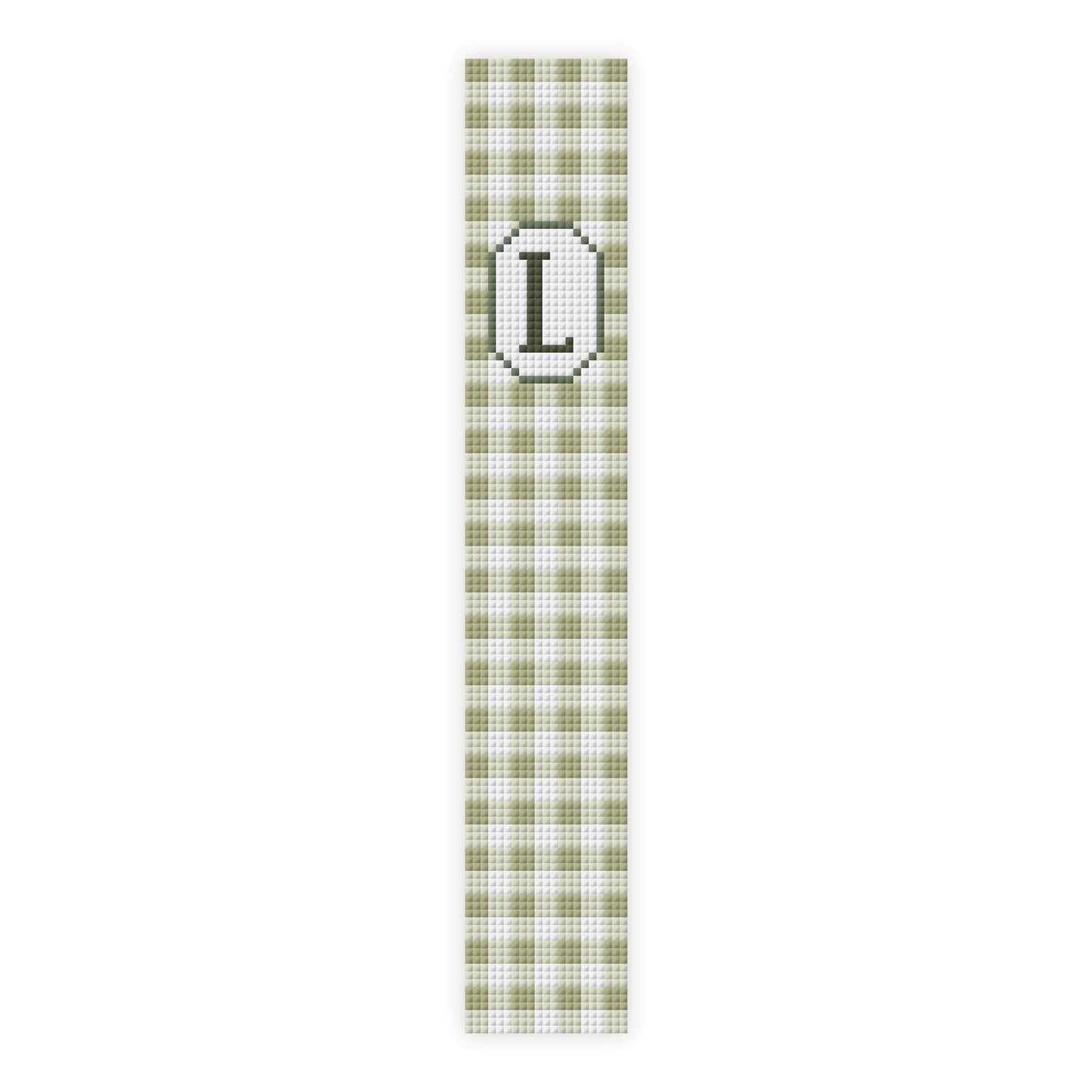 Gingham Initial Key Fob Cross Stitch Pattern