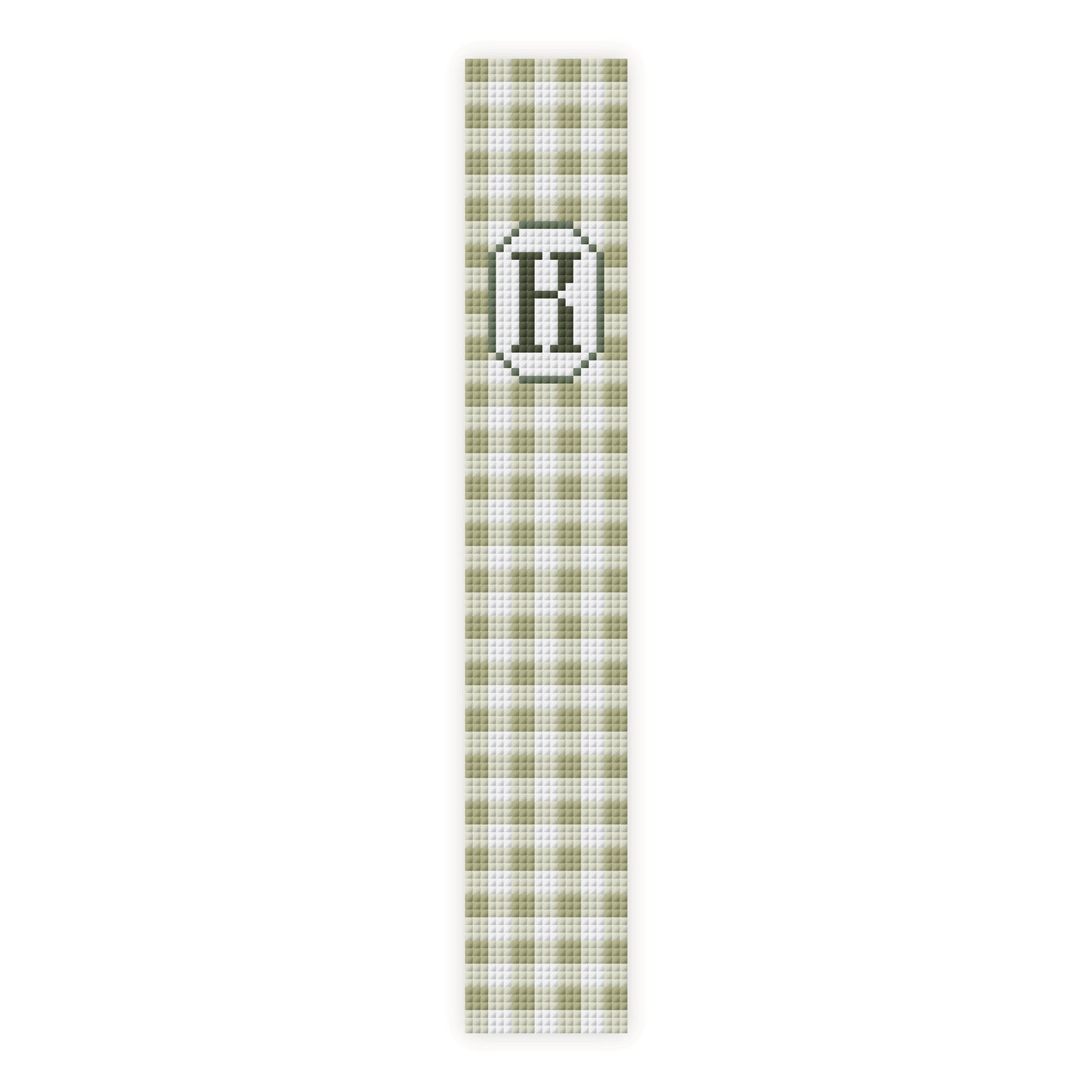 Gingham Initial Key Fob Cross Stitch Pattern