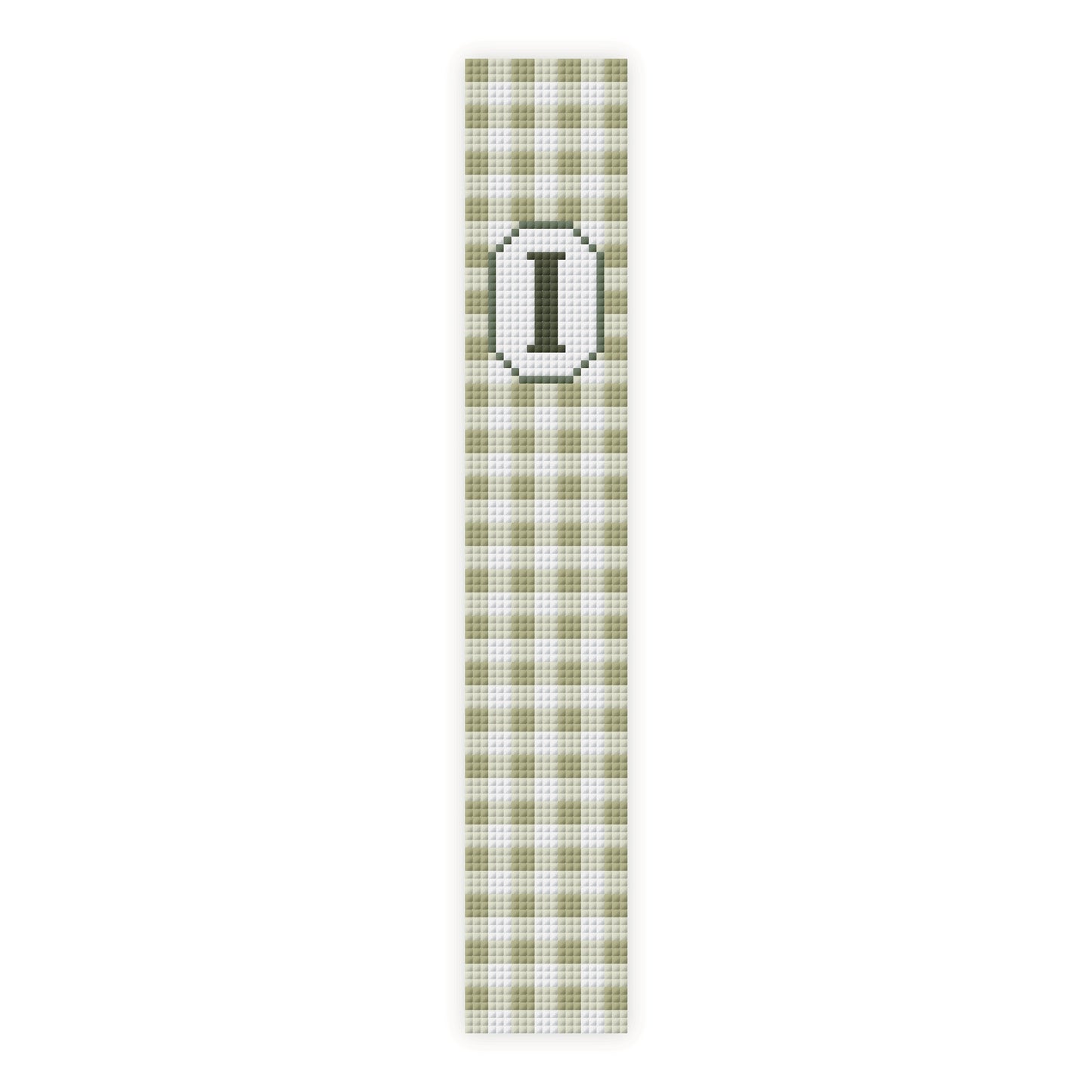 Gingham Initial Key Fob Cross Stitch Pattern