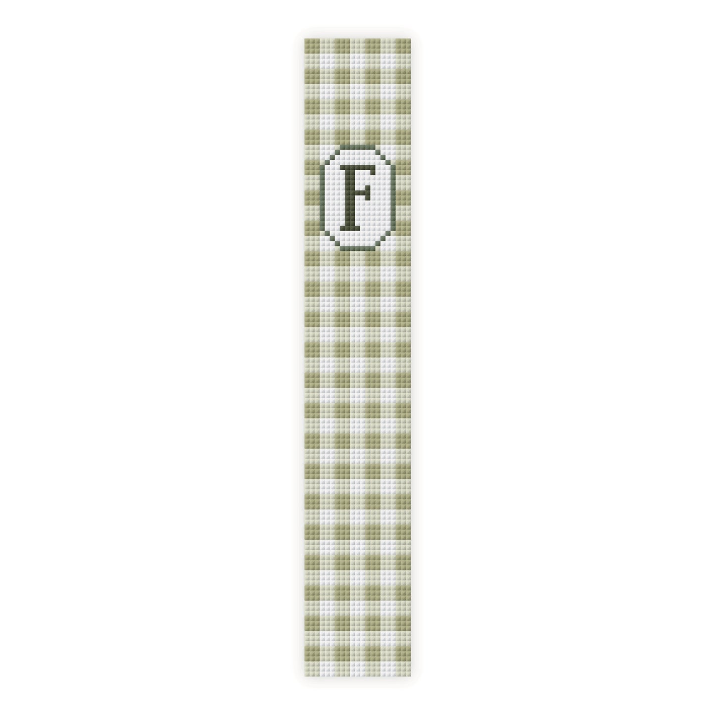 Gingham Initial Key Fob Cross Stitch Pattern