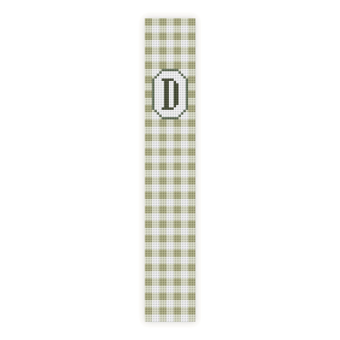 Gingham Initial Key Fob Cross Stitch Pattern