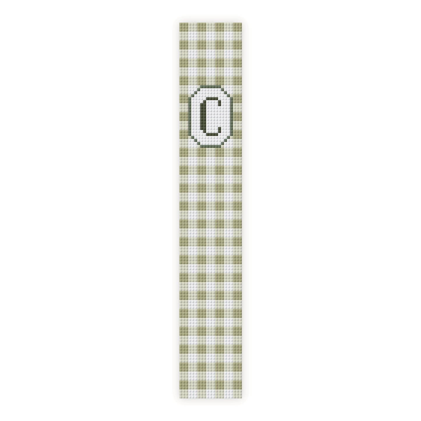 Gingham Initial Key Fob Cross Stitch Pattern