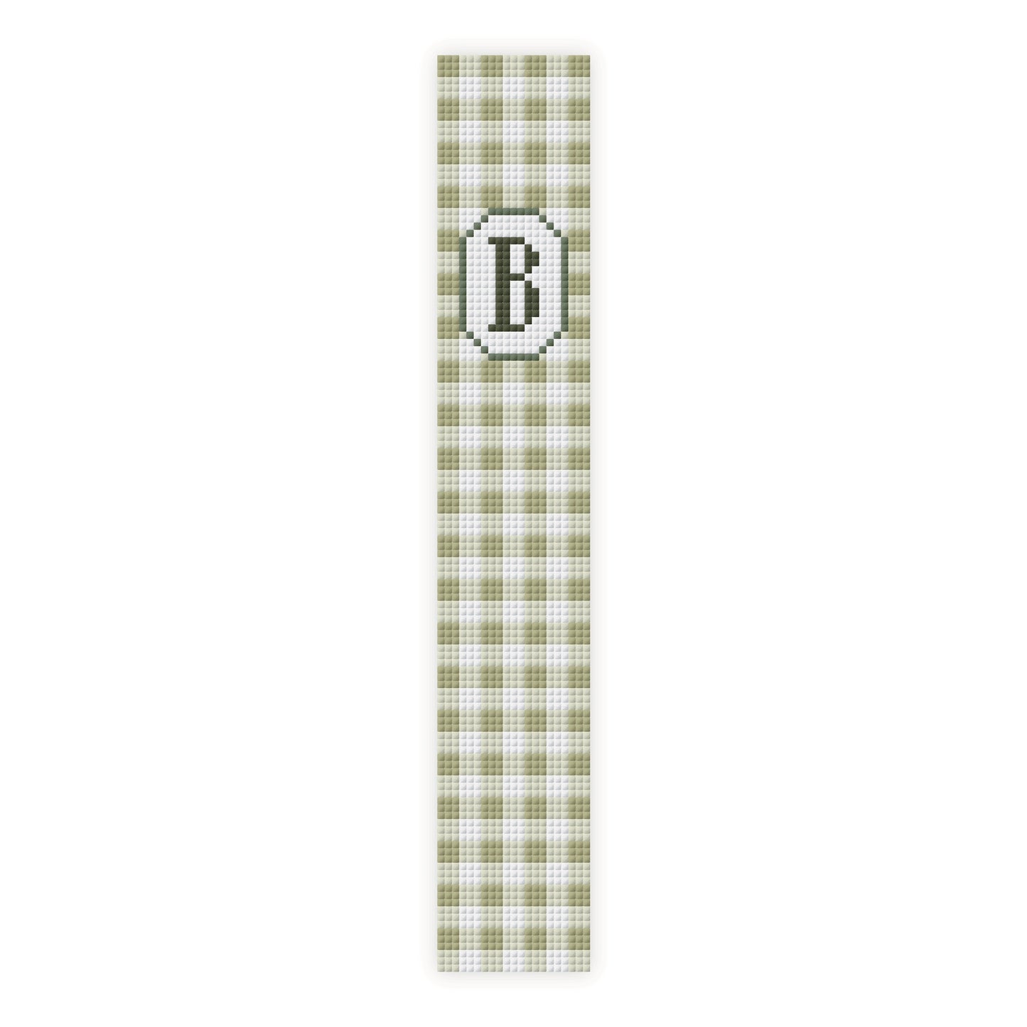 Gingham Initial Key Fob Cross Stitch Pattern