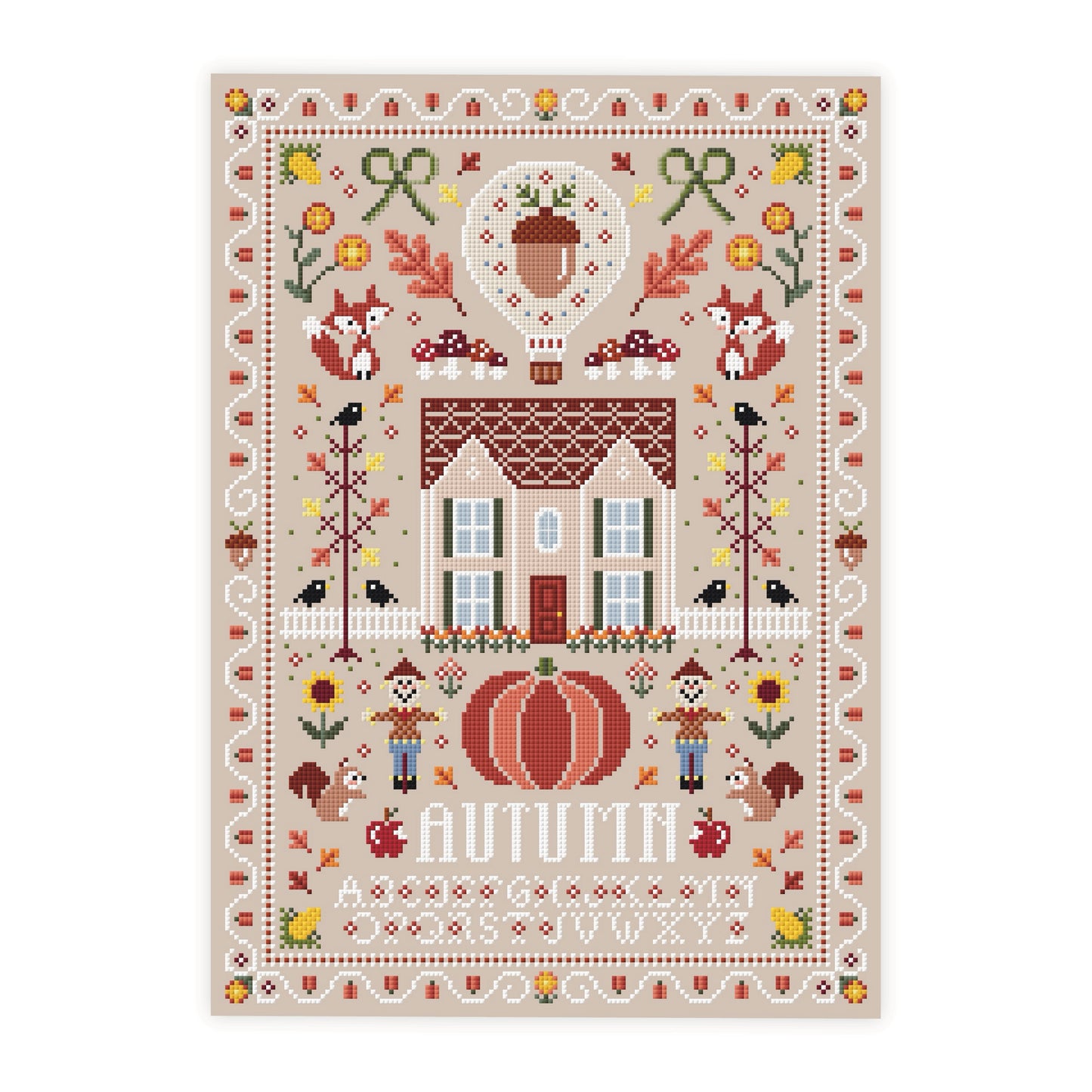 Autumn House Cross Stitch Pattern