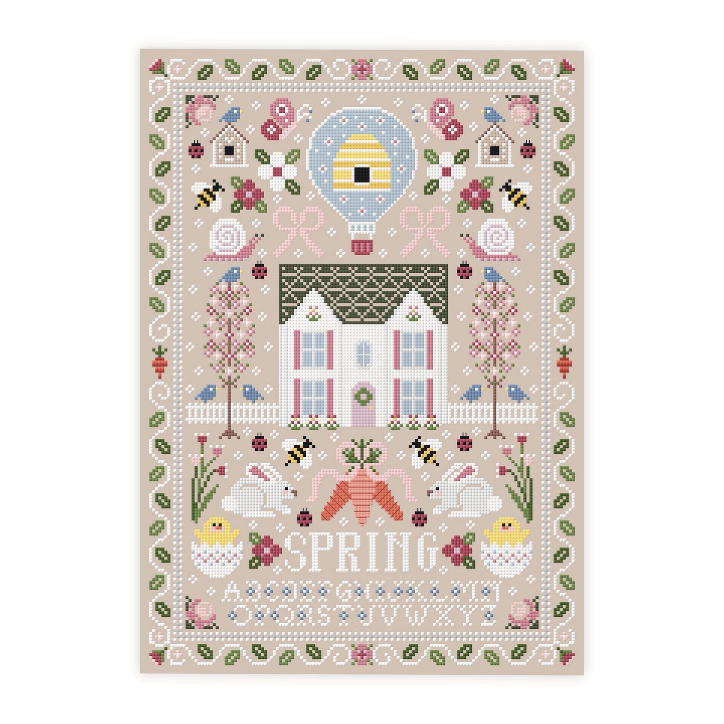 Spring House Cross Stitch Pattern