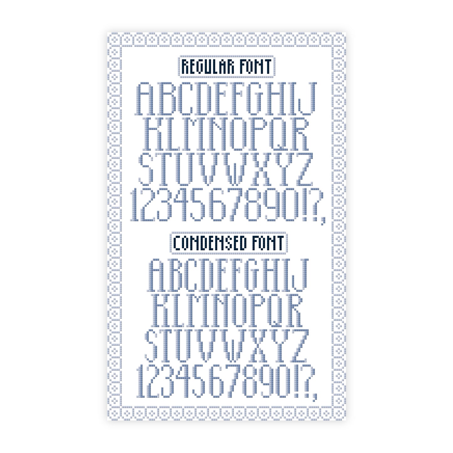 Stocking Font Cross Stitch Chart