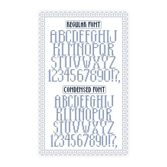 Stocking Font Cross Stitch Chart