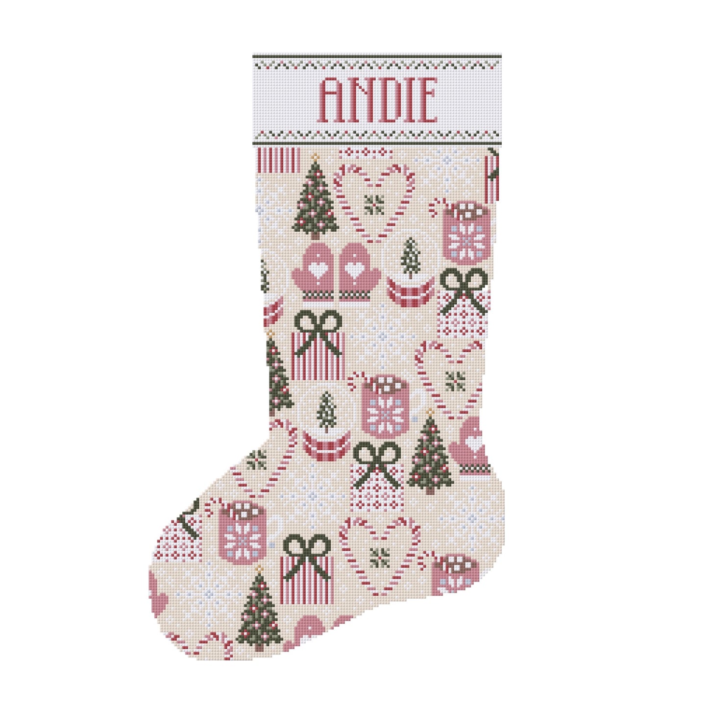 Custom Christmas Stocking Cross Stitch Pattern