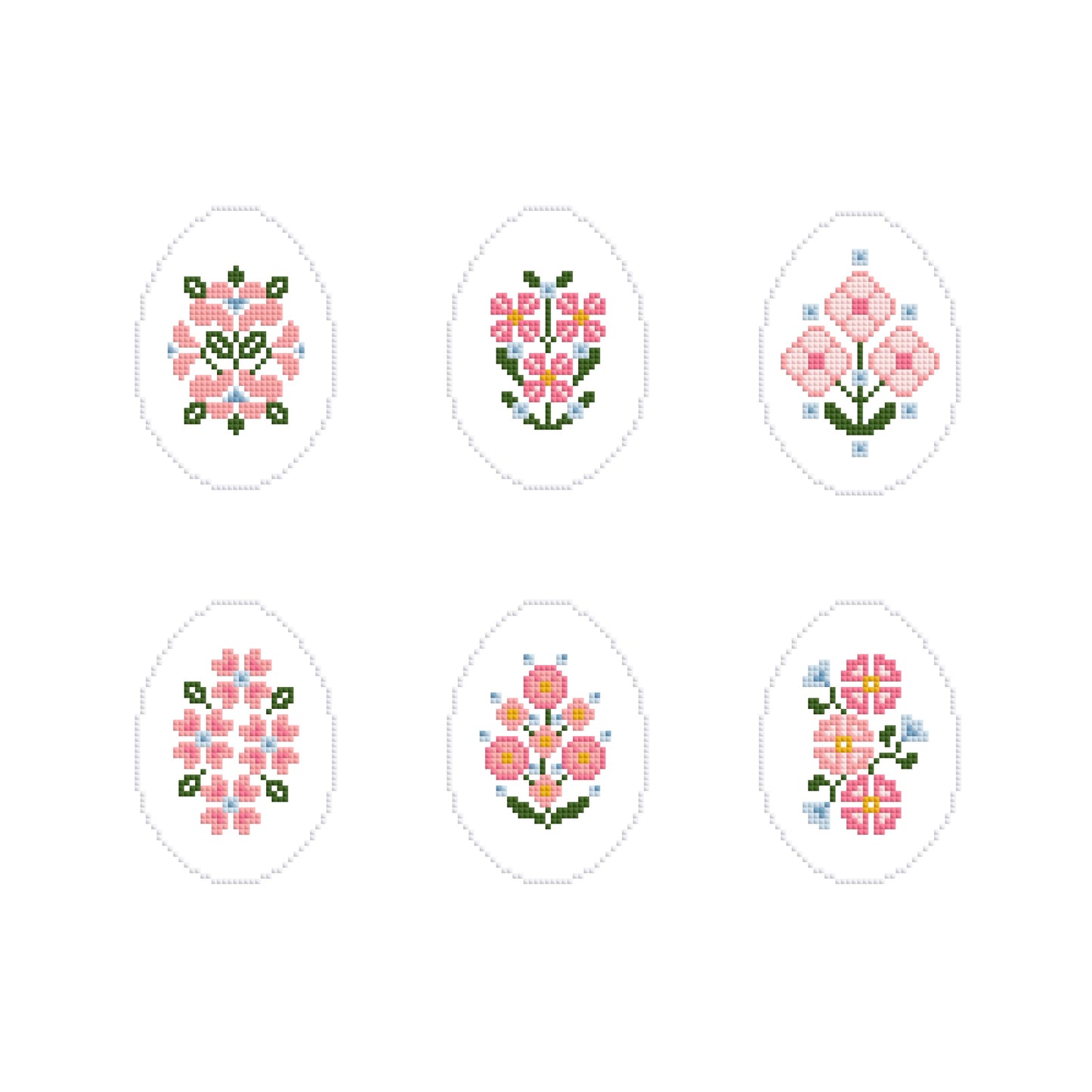 Floral Eggs Needlepoint Pattern Individuals