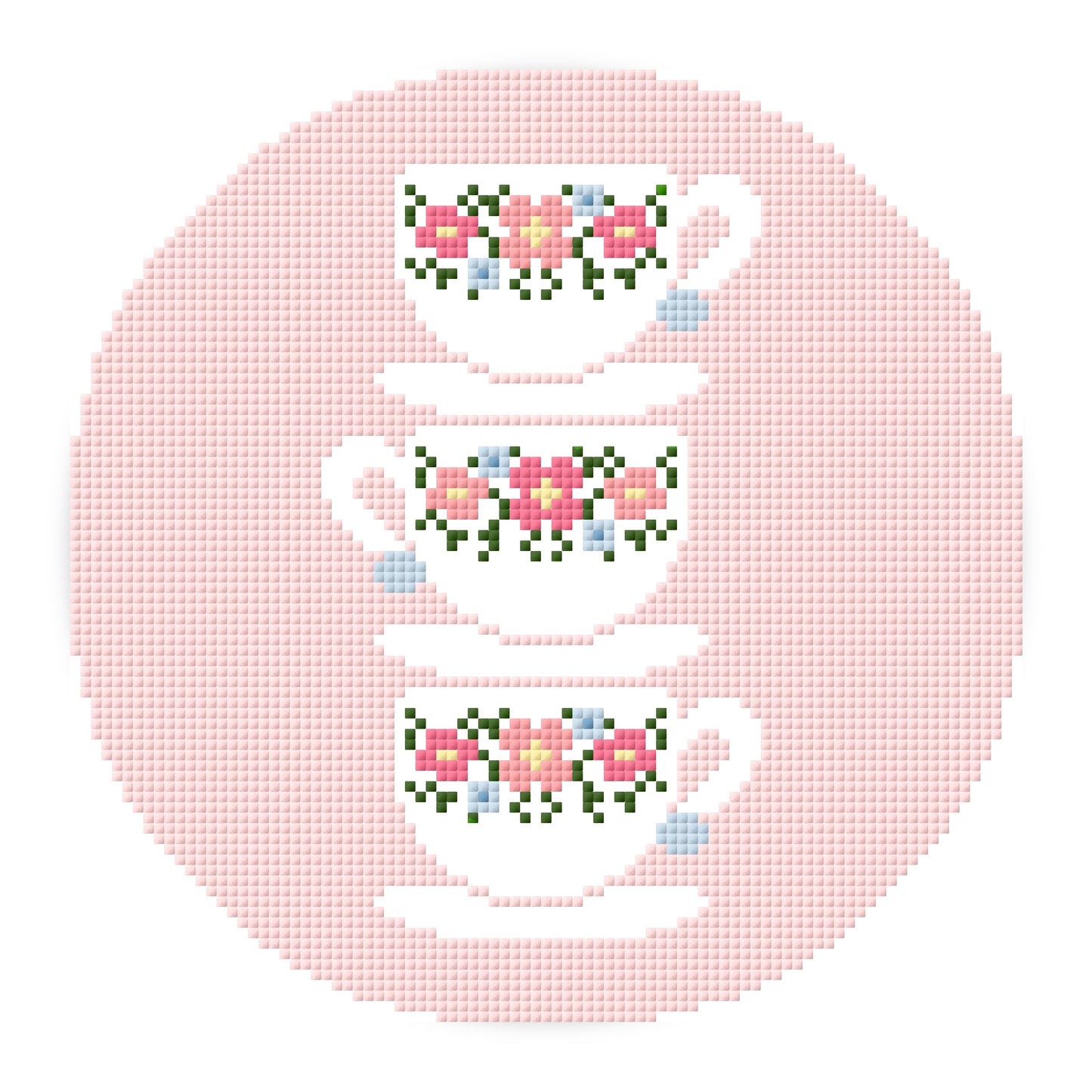 Tea Cup Needlepoint Pattern