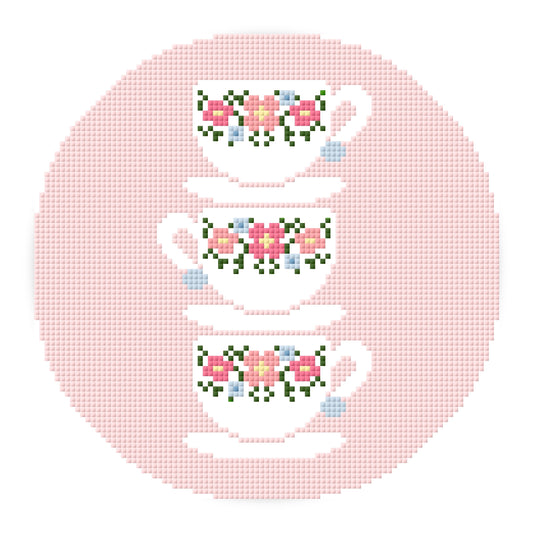 Tea Cup Needlepoint Pattern