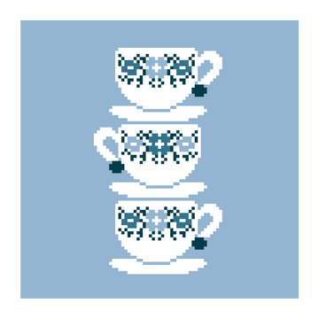 Tea Cup Chart Blue