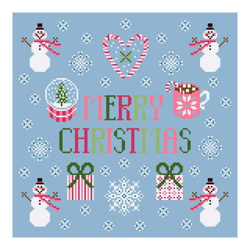 Merry Christmas Chart Blue