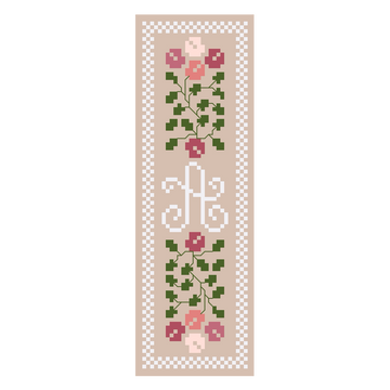 Monogrammed Floral Bookmark Chart