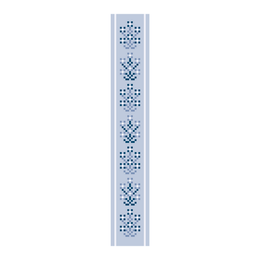 Blue Floral Bouquet Key Fob Chart