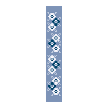 Blue Floral Key Fob Chart