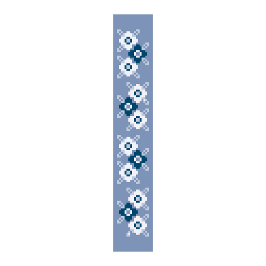 Blue Floral Key Fob Chart