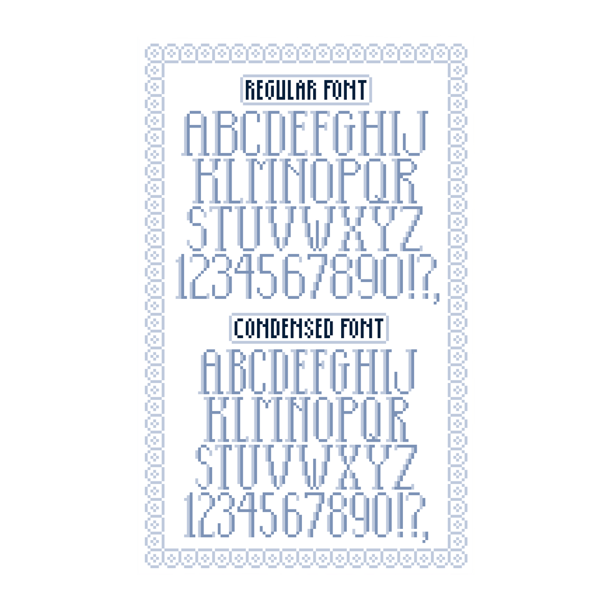 Stocking Font Chart – Bloom & Stitch Studio