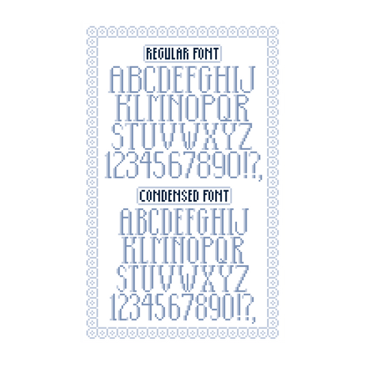 Stocking Font Chart