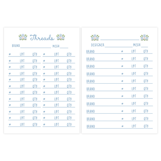 Needlepoint Threads & WIP Tracking Cards